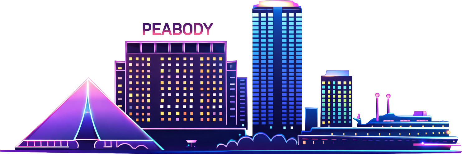 Peabody — Memphis skyline in neon
