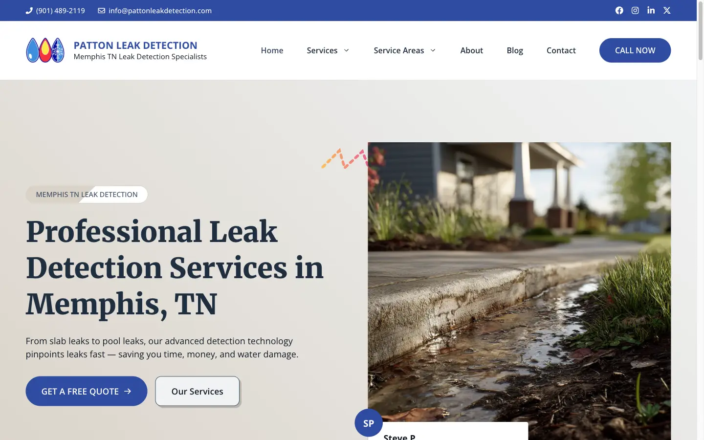 Patton Leak Detection desktop view